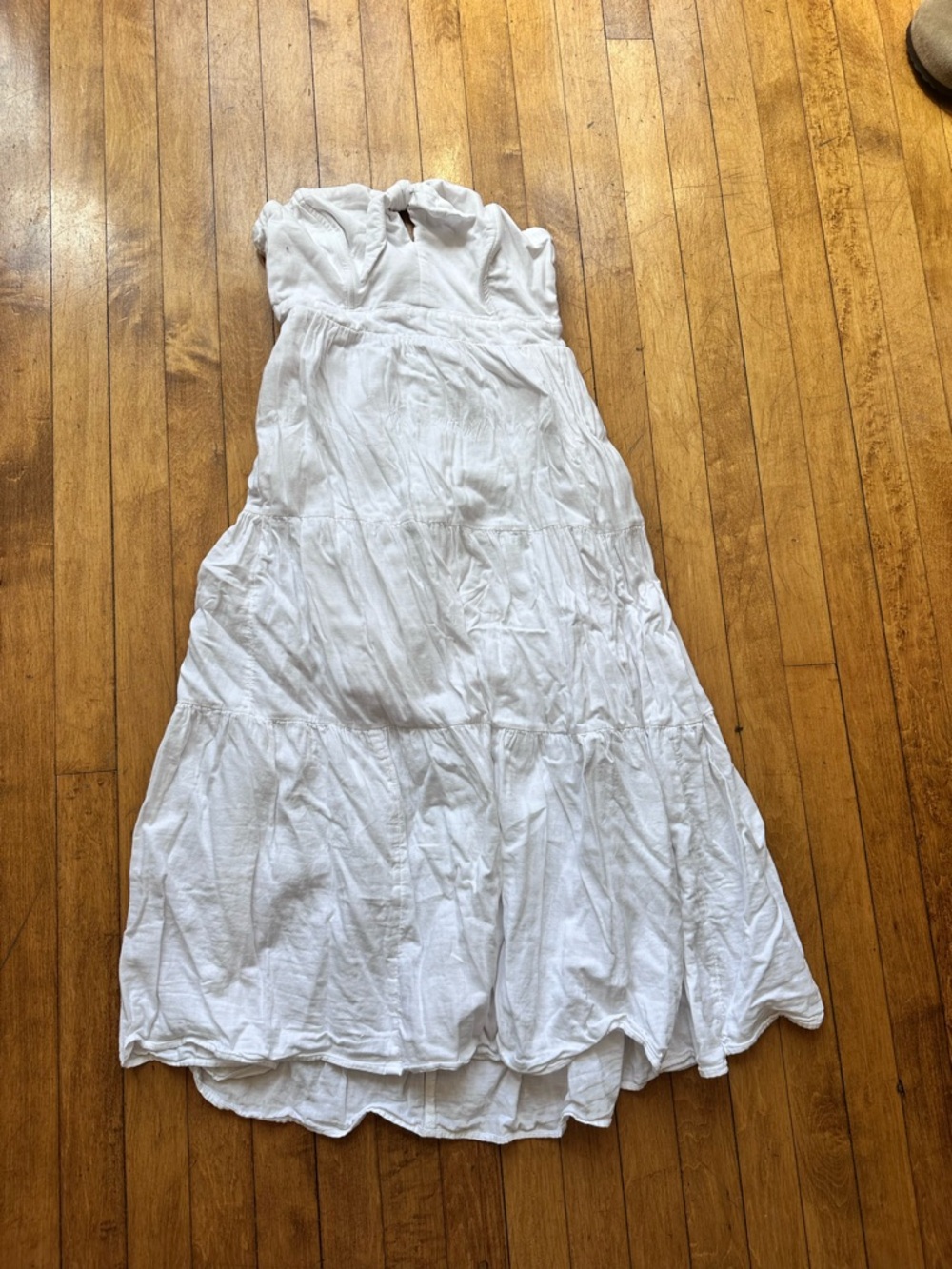 Universal Thread White Strapless Tiered Maxi Dress
